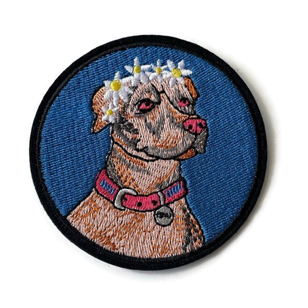 Flower Crown Pit-bull Embroidered Patch